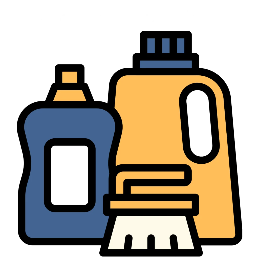 Städprodukter i Trappa upps färger